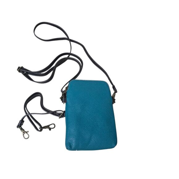 CHALA GOLDEN RETRIEVER DOG CELL PHONE CROSSBODY PURSE TURQUOISE BLUE - Picture 4 of 10